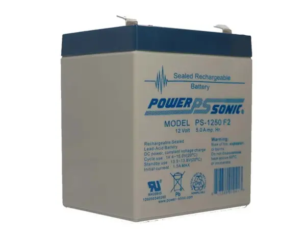 Batería PowerSonic PS-1250 12V 5Ah sellada recargable para UPS y sistemas de respaldo