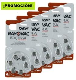 PROMOCIÓN 5 BLÍSTER PILA N°312 RAYOVAC AUDITIVA