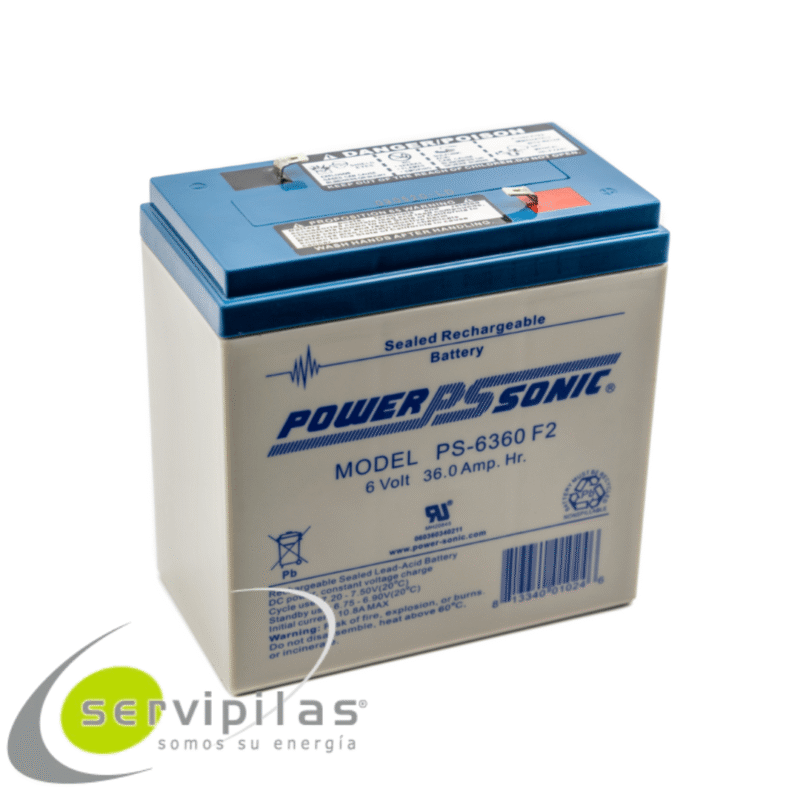 BATERÍA PS-6360 POWERSONIC 6V 36AH F2