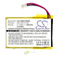 Batería de repuesto de 3.7V para Garmin Approach S10 Approach S20 Approach X40 Forerunner 35 PN 361-00117-00 180mAh