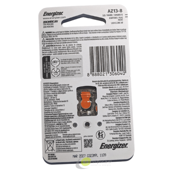 PILA N°13 ENERGIZER AUDITIVA