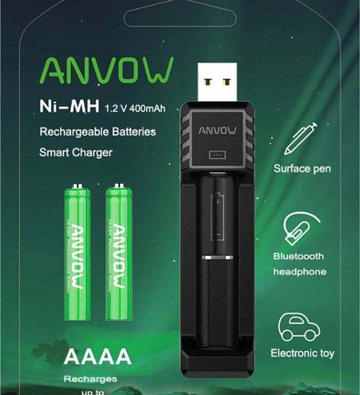 CARGADOR BATERIA AAAA + 2AAAA 1.2V 400mAh NiMH