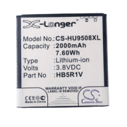 BATERIA HB5R1V CS-HU9508XL 2000mAh PARA HUAWEI HONOR2, HONOR QUAUAD, U9508, HONOR II