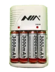 CARGADOR NIA AA/AAA C802B +4AA 3000mAh