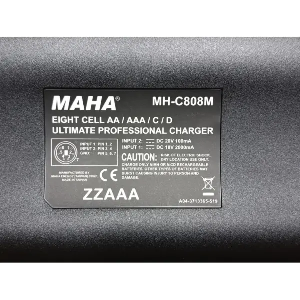 Cargador Powerex MH-C808M LCD de 8 bahías para baterías AA AAA C y D recargables