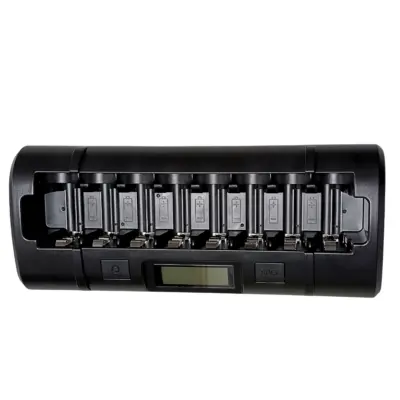CARGADOR POWEREX DE BATERIA LCD DE 8 BAHIAS MH-C808M AA, AAA, C, D