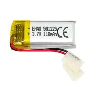 Batería LiPo 501225 de 3.7V y 110mAh, ideal para dispositivos electrónicos compactos, proyectos electrónicos y equipos miniatura.